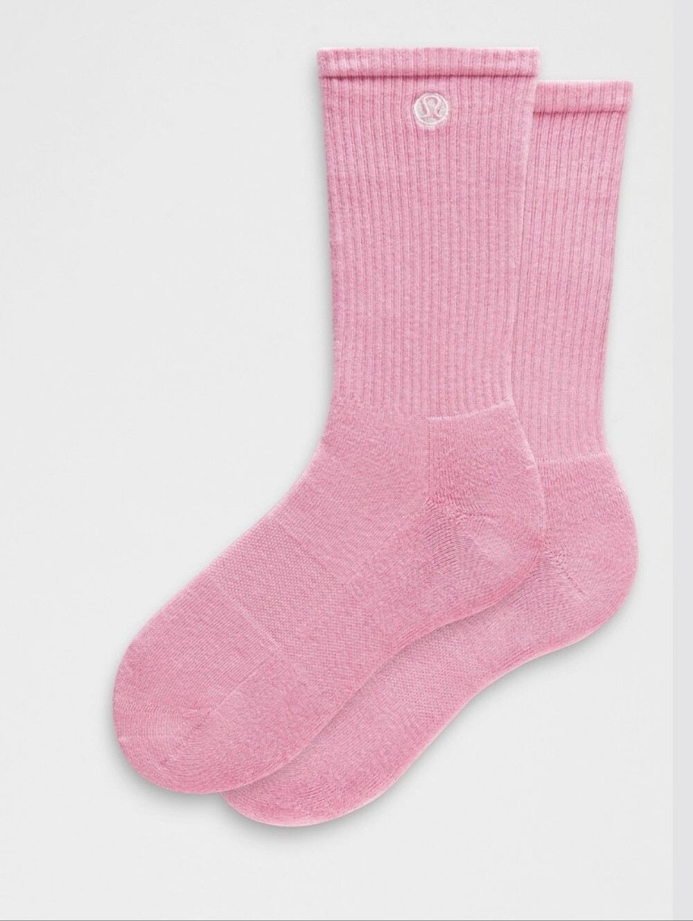 Luluemon Candy Cloud Pink Crew Socks Sz Medium Women's 7 - 9